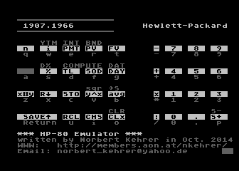 Norbert Kehrer's HP Calculator Emulator for the Atari 800XL