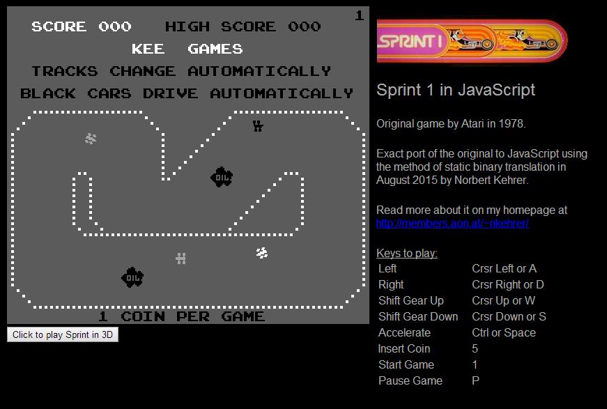 Norbert Kehrer's Sprint in JavaScript (2D)