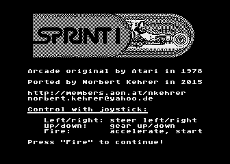 Norbert Kehrer's Atari 800 Sprint 1 Port