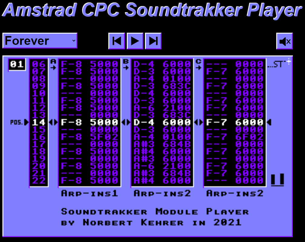 Norbert Kehrer's Amstrad CPC Soundtrakker Player